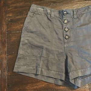 LOFT Charcoal Linen Blend Shorts